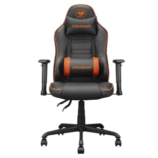 Cougar Fusion S Ergonomic Gaming Chair, PVC Faux Leathe - Orange Black