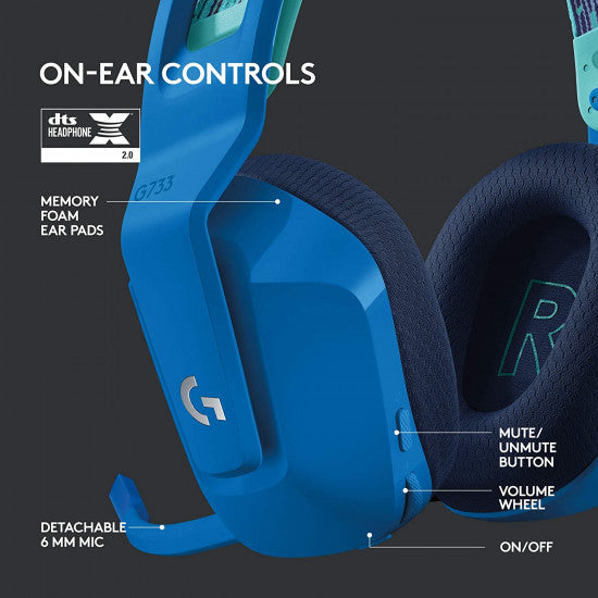 Logitech G733 LIGHTSPEED Wireless RGB Gaming Headset - Blue