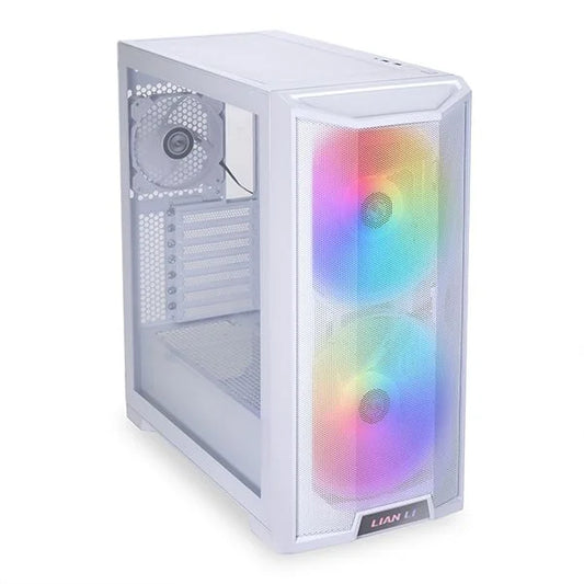 Lian Li Lancool 215 ATX Mid Tower Computer Case, Pre-installed 200MM ARGB fans and a 120MM fan, Mesh panels, Honeycomb vent, Tempered Glass,.