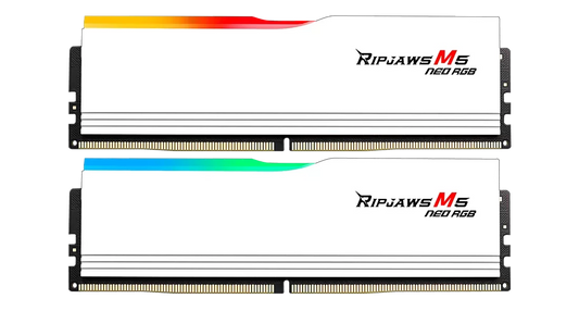 G Skill Ripjaws M5 Neo RGB 64GB (2x32GB) Memory Kit (RAM), DDR5-6000 CL36-36-36-96 1.35V, Intel XMP / AMD EXPO, White