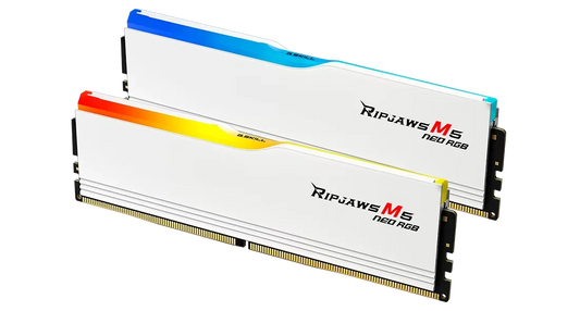 G Skill Ripjaws M5 Neo RGB 64GB (2x32GB) Memory Kit (RAM), DDR5-6000 CL36-36-36-96 1.35V, Intel XMP / AMD EXPO, White