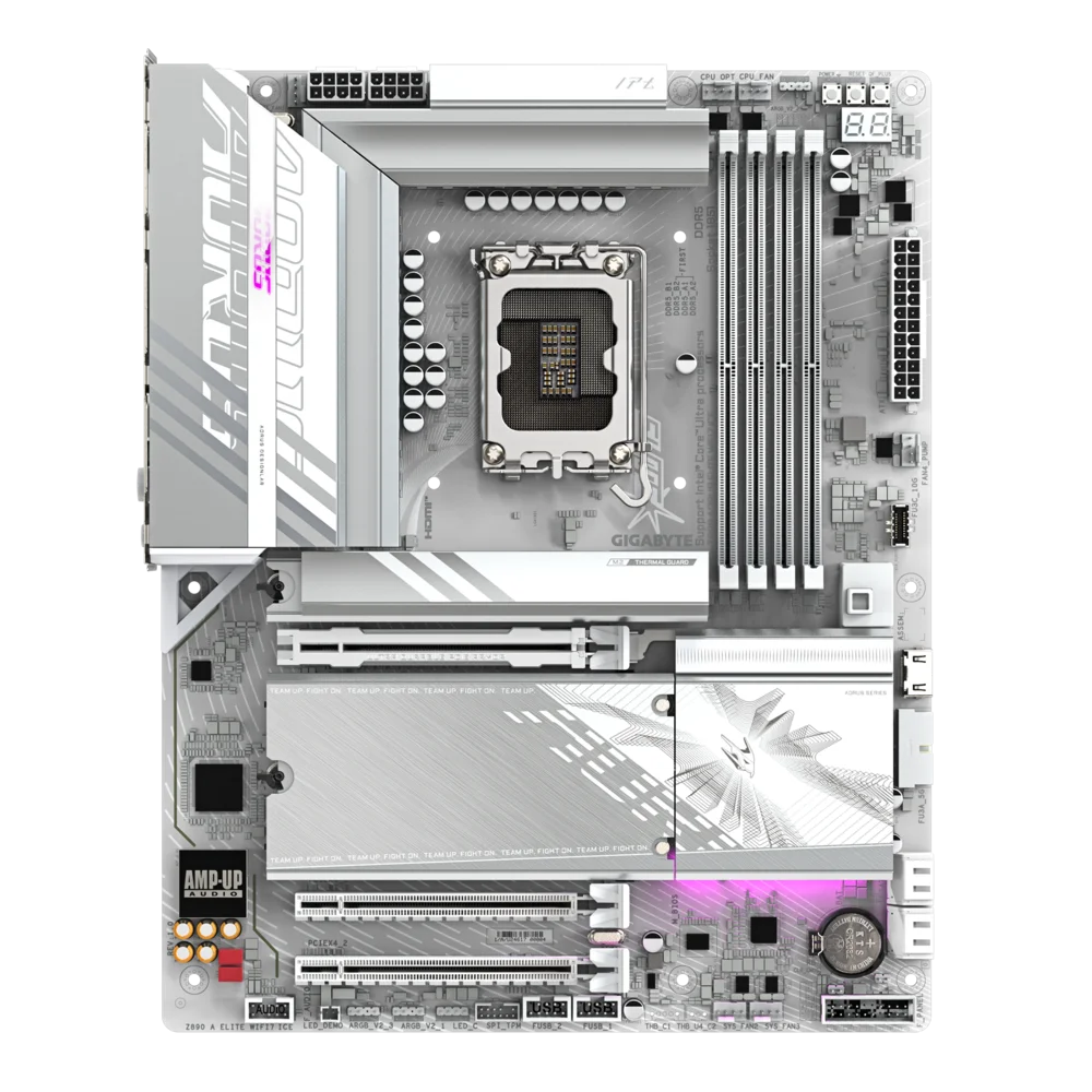 Gigabyte Z890 Aorus Elite Wi-Fi 7 Ice LGA 1851 DDR5 ATX Motherboard, 4x Dimm Slot, Up To 256gb Max Memory, Wi-Fi7 & Bt5.4, Pcie 5.0 X16, 4x M.2 Slot, White | Z890 A Elite Wifi7 Ice