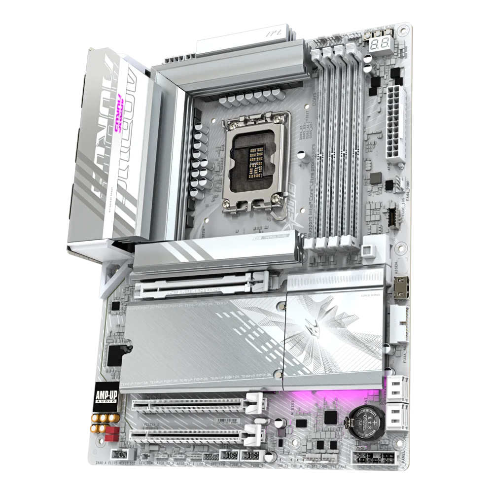 Gigabyte Z890 Aorus Elite Wi-Fi 7 Ice LGA 1851 DDR5 ATX Motherboard, 4x Dimm Slot, Up To 256gb Max Memory, Wi-Fi7 & Bt5.4, Pcie 5.0 X16, 4x M.2 Slot, White | Z890 A Elite Wifi7 Ice