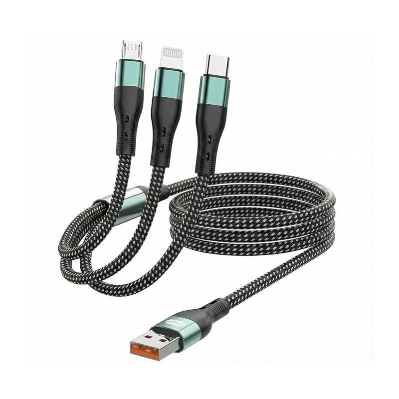 GO DES USB-A to 3-in-1 Data Cable GD-UC829 – Fast Charging & Multi-Device Convenience,