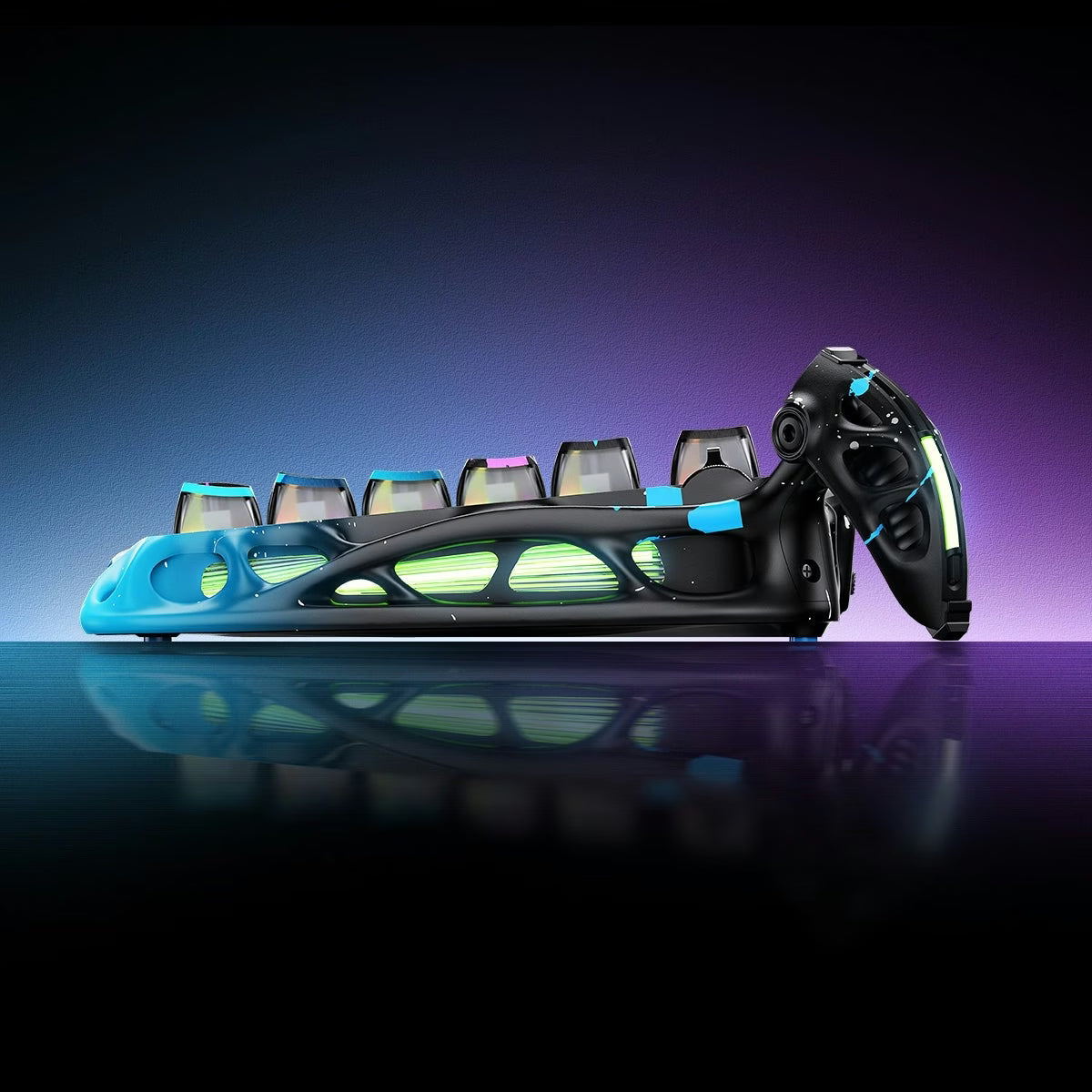 GravaStar Mercury V75 Pro Gaming Keyboard, Special Edition, 75% HE Magnetic Switch, Jade Gaming Switch, 8kHz Polling Rate, Semi-Aluminum Construction, Dynamic Rapid Trigger, Neon Graffiti | GS V75 PRO_CG_BLK