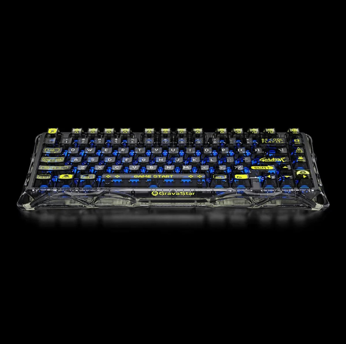 GravaStar Mercury K1 Lite Mechanical Gaming Keyboard, 75% Gasket Hot Swappable Custom Keyboard, Pre-lubed Linear Switches Mechanical Keyboard, RGB Backlit Wireless Keyboard - Transparent Black | GS K1 LITE_XTAL_BLK