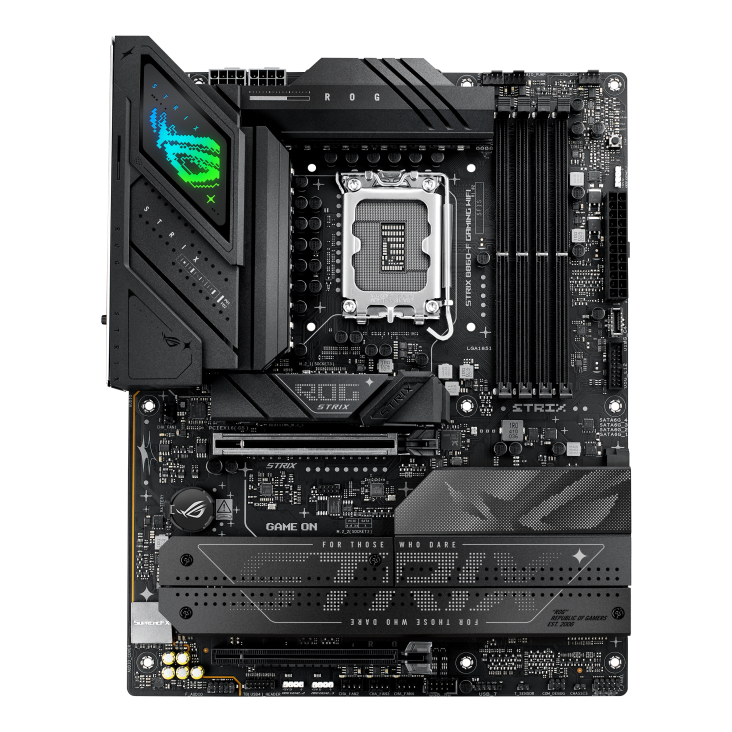 ASUS ROG STRIX B860-F GAMING WIFI ATX Motherboard for Intel Core Ultra Series 2 LGA1851, B860 Chipset, DDR5 9066MHz (OC), PCIe 5.0 x16, 4× M.2 NVMe, Thunderbolt 4, Wi-Fi 7, 2.5GbE LAN, SupremeFX Audio, HDMI 2.1 & DisplayPort