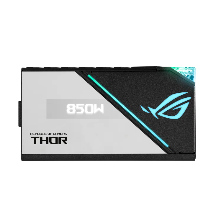 ASUS ROG THOR 850W Platinum II Fully Modular Power Supply, 80 Plus Platinum,135mm Wing-blade Fan with PWM Control, ROG Heatsinks, OLED Display, Aura Sync, Low-ESR Capacitors.