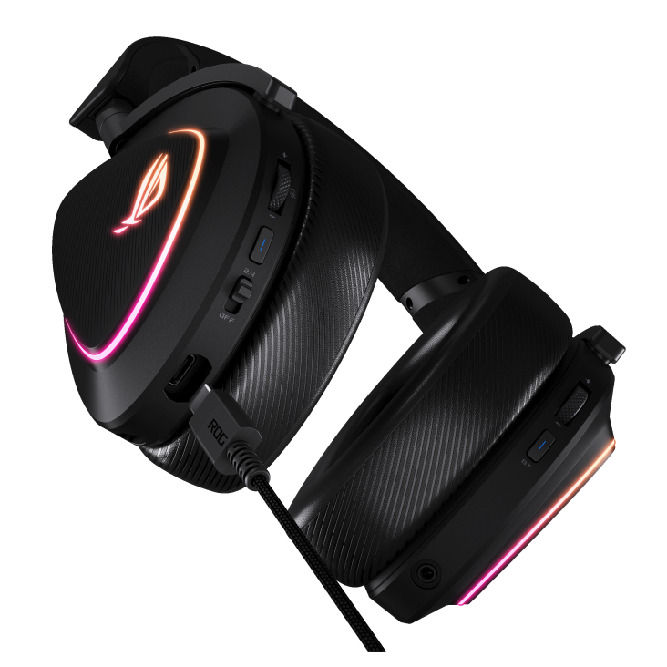 ASUS ROG Delta II Wireless Gaming Headset Black with 50mm Titanium Drivers, RGB & Dual Wireless Connectivity