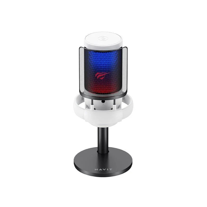 HAVIT GK50 Gaming Microphone for PS4 PS5 & PC – USB Condenser Mic with RGB Lighting, Clear Sound for Gaming, Streaming, Podcasting & Voice Recording, Plug & Play Desktop Microphone