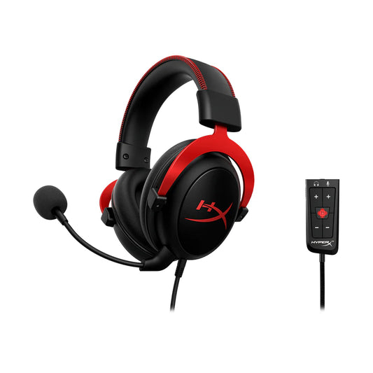 HyperX Cloud II Gaming Headset - 7.1 Surround Sound - Memory Foam Ear Pads - Durable Aluminum Frame - Works with PC, PS4 - Black/Red Games Corner 
