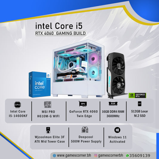 Gaming Build, Intel Core i5, GeForce RTX 4060 Twin Edge.