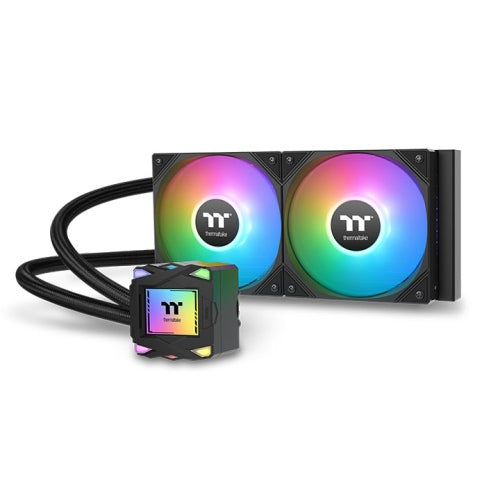 Thermaltake LA240 ARGB Sync AIO Liquid CPU Cooler, 240mm Radiator, 2x 120mm aRGB Pre-Installed Fans, 2500 RPM Fan Speed, 79.3 CFM Fan Airflow, Copper Water Block