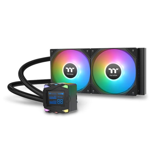 Thermaltake LA240-S ARGB Sync AIO Liquid Cooler: RGB Water Block with a 2.4” Segment LCD, Two High-performance 120MM ARGB Fans, up to 2500 RPM, Daisy-Chain Design - Black