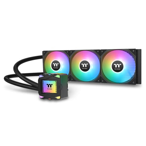 Thermaltake LA360 ARGB Sync AIO Liquid CPU Cooler, 360mm Radiator, 3x 120mm aRGB Pre-Installed Fans, 2500 RPM Fan Speed, 79.3 CFM Fan Airflow, Copper Water Block, Black