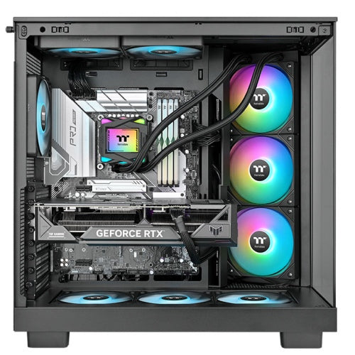 Thermaltake LA360 ARGB Sync AIO Liquid CPU Cooler, 360mm Radiator, 3x 120mm aRGB Pre-Installed Fans, 2500 RPM Fan Speed, 79.3 CFM Fan Airflow, Copper Water Block, Black
