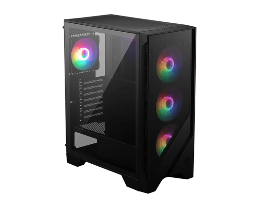 MSI MAG FORGE 120A AIRFLOW Mid Tower Case, 5x Pre-installed ARGB Fans,Tempered Glass Window, Black