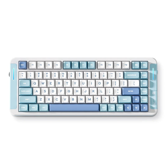 MCHOSE X75 V2 Custom Mechanical Keyboard for Office & Gaming, Type-C Cable/2.4G Hz/BT Wireless, 75% Layout, Hyacinth Switch, Blue | MC-X75V2-1