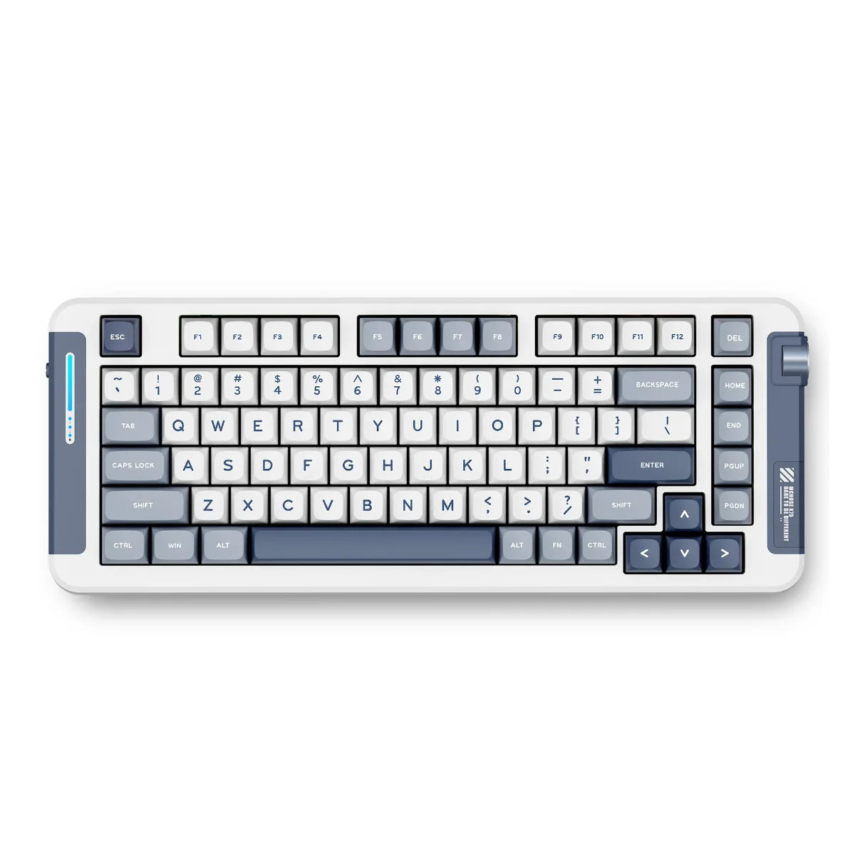 MCHOSE X75 Wireless Gasket Mount Mechanical Keyboard, 2.4GHz wireless, BT, Wired USB, Hyacinth Switch, Navy Blue | X75-3A
