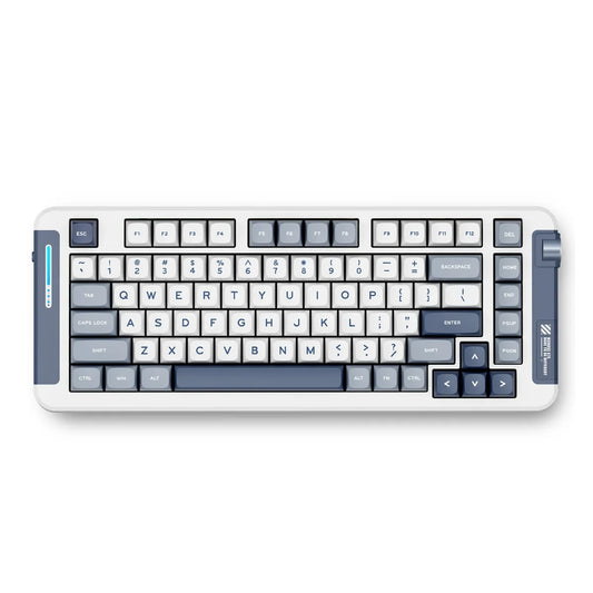 MCHOSE X75 Wireless Gasket Mount Mechanical Keyboard, 2.4GHz wireless, BT, Wired USB, Hyacinth Switch, Navy Blue | X75-3A
