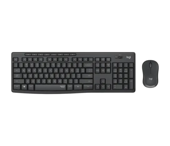Logitech MK295 Wireless Keyboard and Mouse Combo - SilentTouch Technology, Full Number Keyboard, Shortcut Buttons, Nano USB Receiver, 90% Less Noise - Black