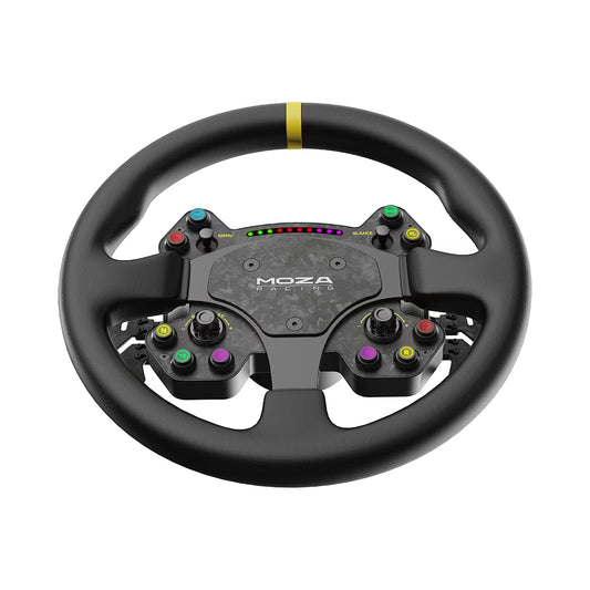 Moza RS25 Racing RS V2 Steering Wheel, 13-inch GT Style, Genuine Leather, Forged Carbon Fiber, Magnetic Shifters Games Corner 