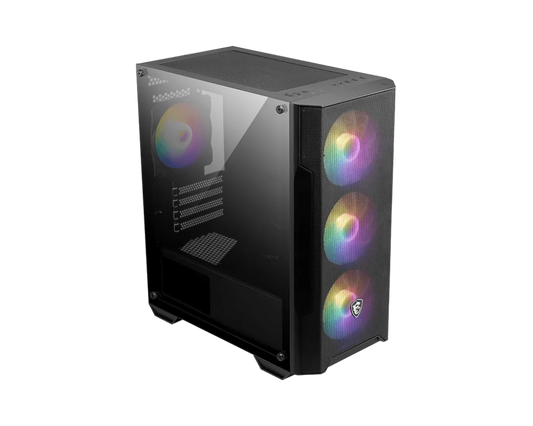MSI MAG FORGE M100A Micro ATX Tower Case, 4x ARGB Pre-installed Fan,Black.
