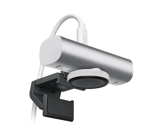 Logitech MX Brio 4K Ultra HD Collaboration & Streaming Webcam  Premium Video Conferencing Camera-Pale Gray