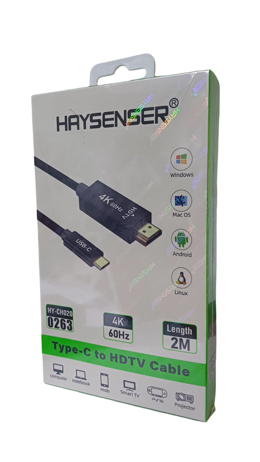 HAYSENSER Type-C to HDTV Cable,Support 4K 60Hz,2 Mtr