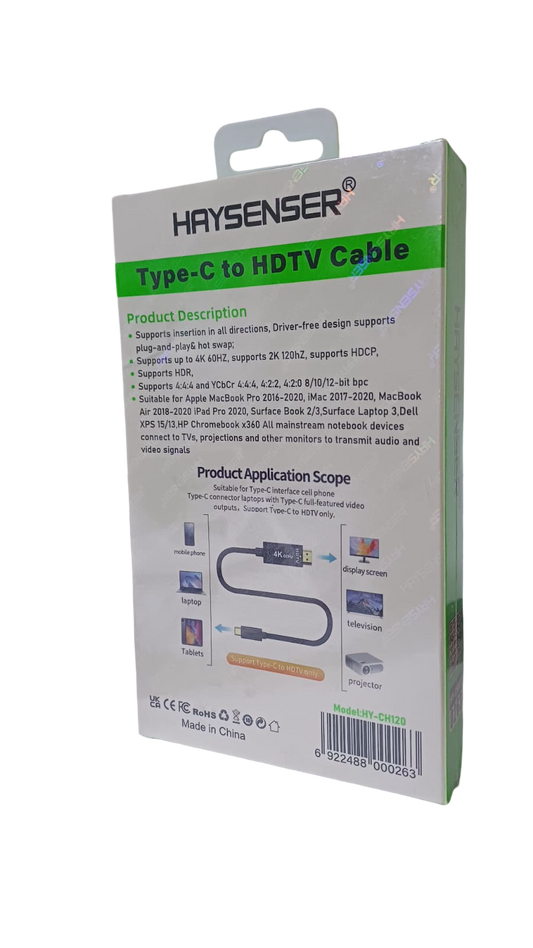 HAYSENSER Type-C to HDTV Cable,Support 4K 60Hz,2 Mtr