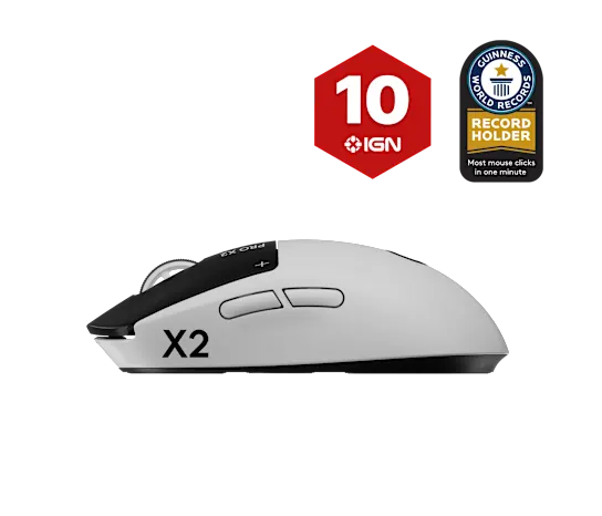 Logitech PRO X2 SUPERSTRIKE LIGHTSPEED Wireless Gaming Mouse-Lunar Eclipse