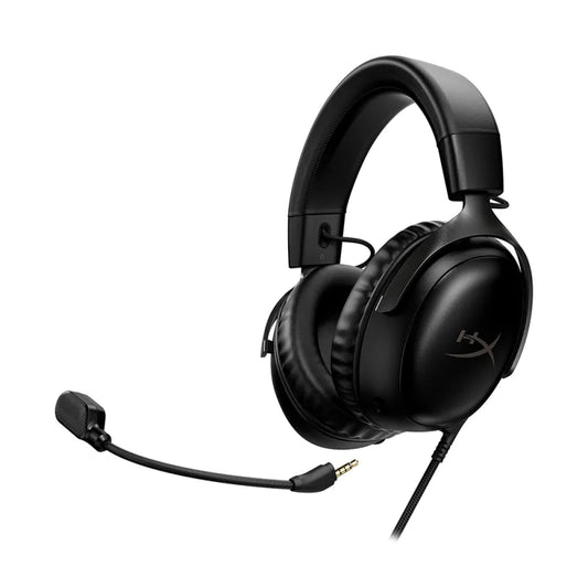 HyperX Cloud III – Wired Gaming Headset, PC, PS5, Xbox Series X|S, Angled 53mm Drivers, DTS Spatial Audio, Memory Foam, Durable Frame, Ultra-Clear 10mm Mic, USB-C, USB-A, 3.5mm – Black 2years Warranty