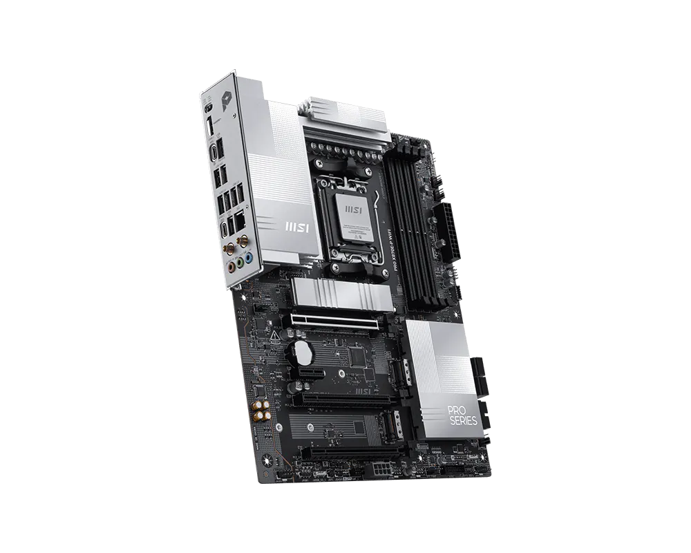 MSI PRO X870E-P WIFI AMD X870E ATX Motherboard for Ryzen™ 9000/8000/7000 Series Processors, AM5 Socket, DDR5 8200+MHz (OC), PCIe 5.0 x16, Wi-Fi 7, Bluetooth 5.4, USB4 40Gbps, 5G LAN, Triple M.2 NVMe, HDMI 2.1, Windows 11 Ready