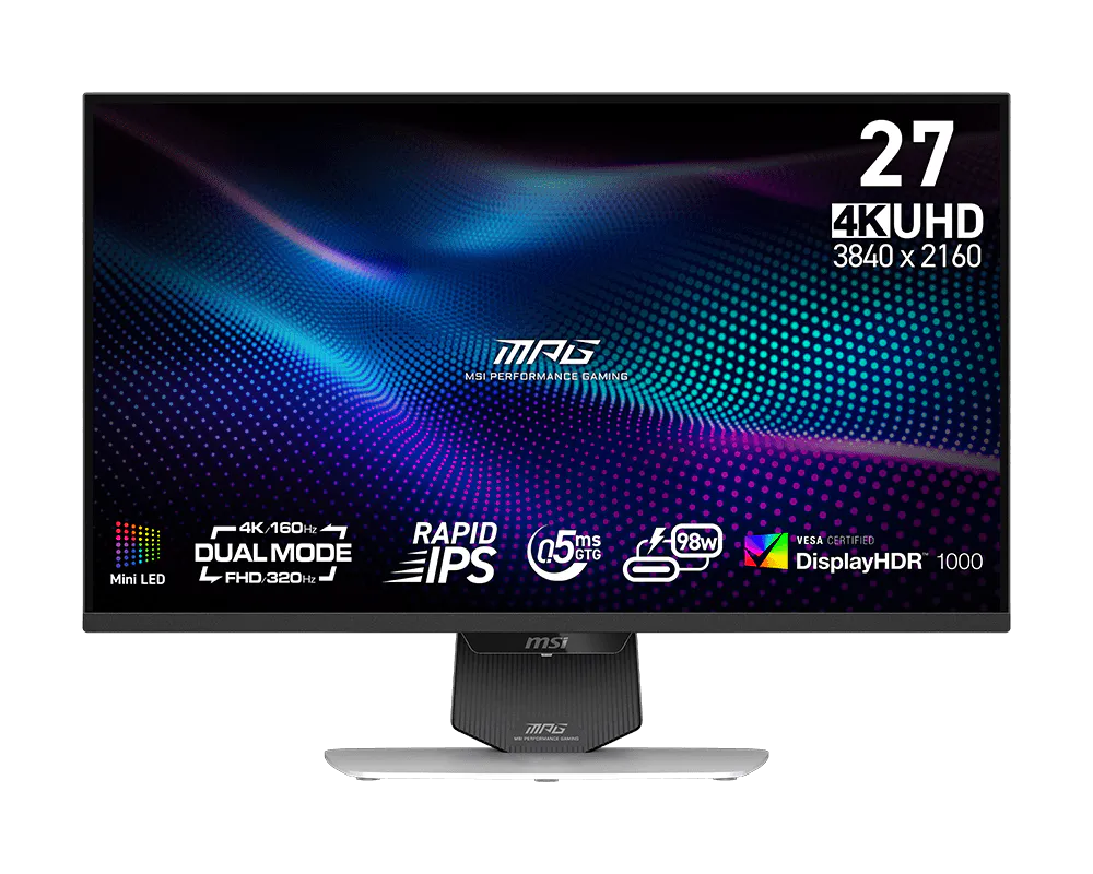 MSI MPG 274URDFW E16M 27-inch 3840 x 2160 (UHD) Gaming Monitor, 160Hz,0.5ms- White