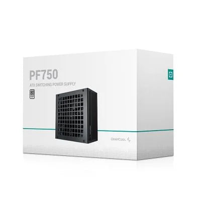 DEEPCOOL PF750 ATX12V POWER SUPPLY UNIT, 80 PLUS STANDARD CERTIFICATION, 750WATTS, 5% EFFICIENCY, 120MM FAN SIZE, ACTIVE PFC + DOUBLE TUBE FORWARD, HYPRO BEARING, BLACK | R-PF750D-HA0B-UK