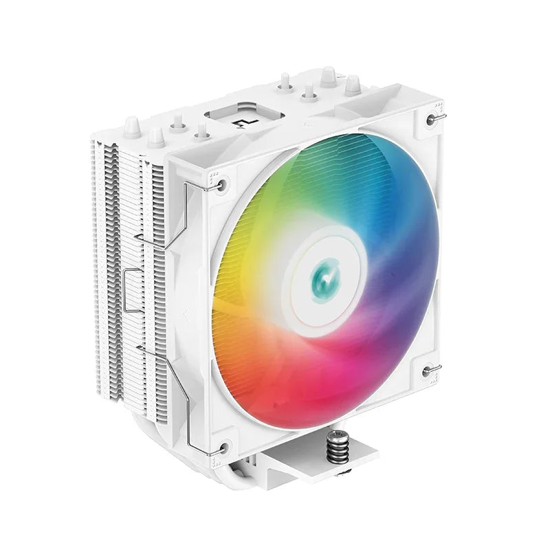 DeepCool AG400 WH ARGB Single Tower 120mm CPU Cooler, 2000 RPM Fan Speed, 75.89 CFM Airflow, ARGB LED, 3.36W Power, ≤31.6 DB(A) Fan Noise, LGA1700/1200/AM5/AM4 White | R-AG400-WHANMC-G-2-GC