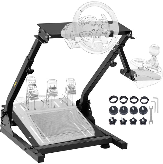 Adjustable Foldable Racing Simulator Cockpit Stand for Steering Wheel Pedals and Shifter