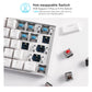 Royal Kludge Rk-61 Tri-modes 61 Keys Blue Switch White Rgb Hot-swap Wired Gaming Keyboard,RK61SM-WHIT-Q,