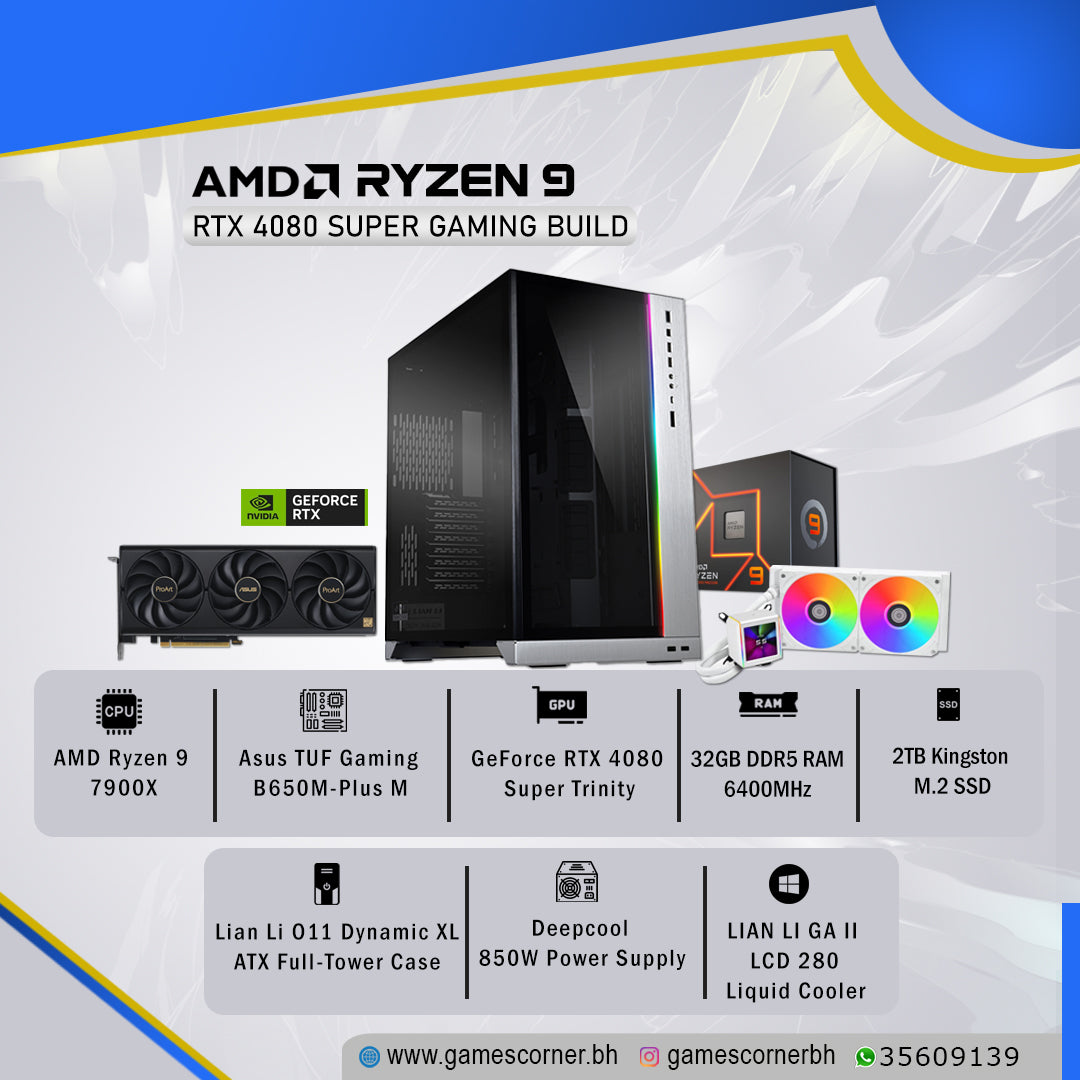 Gaming Build, AMD Ryzen 9 7900X, GeForce RTX 4080 Super