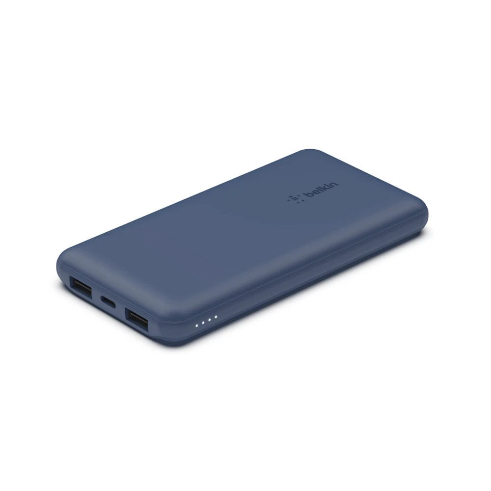 Belkin BOOST CHARGE 3-Port Power Bank 10K+ USB-A to USB-C Cable-BLUE