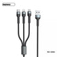 3 in 1 Multi USB Charger Charging Cable Remax Type-C For iPhone Micro-USB Black