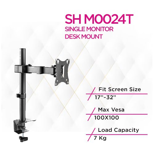 Skill Tech SH M0024T Pole Mount Single-Screen Monitor Mount