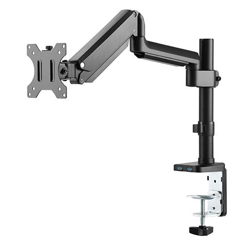 Skill Tech SH T26 C012UP Single Monitor Gas Spring Monitor Arm With Usb Ports