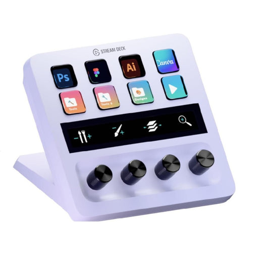 Elgato Stream Deck + White - Studio Controller with LCD Keys, Dials, and Touch Strip for Post Production in Adobe Premiere Pro, Photoshop, DaVinci Resolve, Final Cut Pro - Workflow Automation Games Corner 