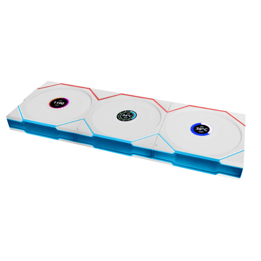Lian Li UNI FAN TL-LCD 120 WIRELESS White (3 Pack) ARGB PWM with Controller