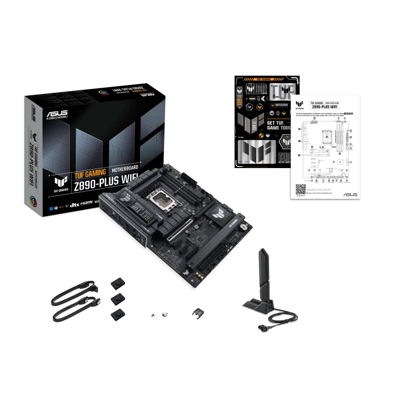 ASUS TUF GAMING Z890-PLUS WIFI LGA1851 ATX Motherboard, Z890 Chipset, 4 x DIMM slots, max. 192GB, DDR5, 4 x M.2 slots and 4 x SATA 6Gb/s, PCIe 5.0, Wi-Fi 7 & BT | 90MB1IQ0-M0EAY0-GC