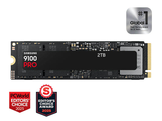 Samsung 9100 PRO 2TB PCIe 5.0 NVMe M.2 SSD PCIe 5.0x4 M.2 2280, Seq. Read Speeds Up to 14,800MB/s, Best for AI Computing, Gaming, and Heavy Duty Workstations (MZ VAP2T0B/AM)