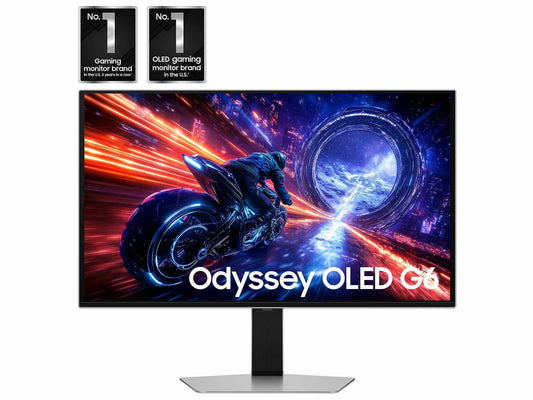 Samsung 27” Odyssey OLED G6 G60SF QHD 500Hz G-Sync Compatible Gaming Monitor Games Corner 