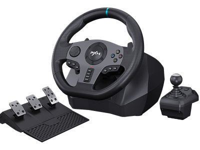 PXN V9 Gaming Racing Wheel with Pedals & Shifter, 270°/900° Adjustable Steering, Dual-Motor Vibration Feedback, Driving Simulator Wheel for PC, PS4, PS3, Xbox One, Xbox Series X/S & Nintendo Switch