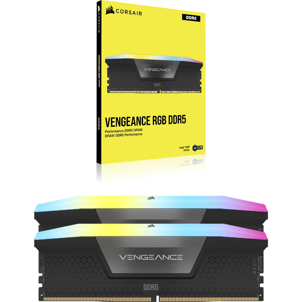 Corsair Vengeance RGB 64GB (2x32GB) 288-Pin PC RAM DDR5 5200MHz Intel XMP 3.0 Desktop Memory, Black-GC